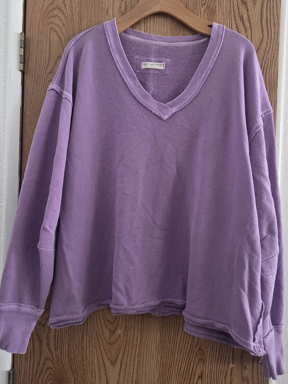 We The Free Lavender V-Neck Pullover Top